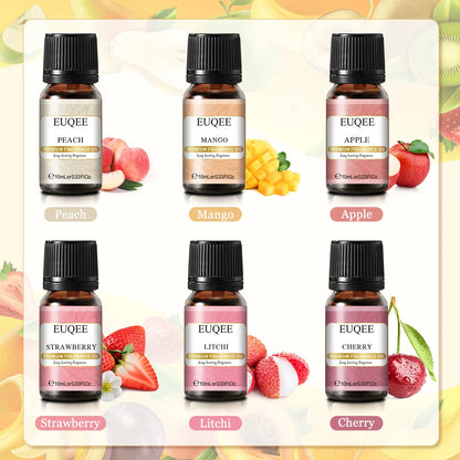 EUQEE 6pcs Fragrance Oil Set for Diffuser – Coffee, Pumpkin Pie, Pine, & More